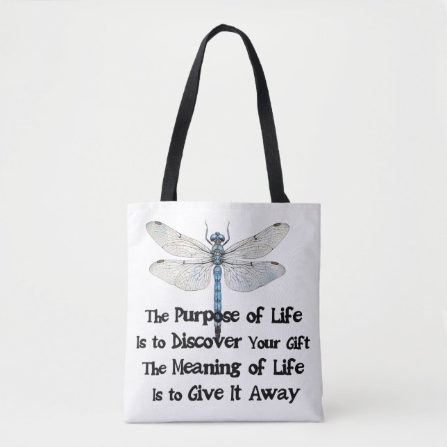 Bolso De Tela Purpose of life quote talent mission dragonfly bug (Anverso)