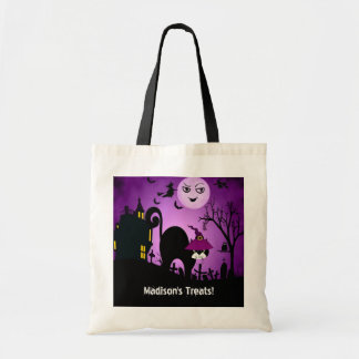 Bolso De Tela Púrpura bruja negra gata o trato