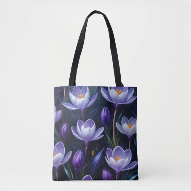 Bolso De Tela Púrpura Crocus (Anverso)