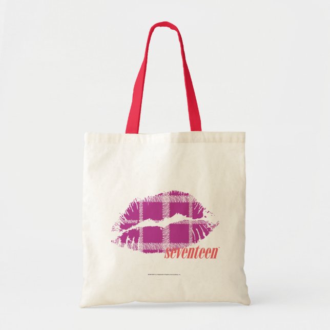 Bolso De Tela Púrpura de la tela escocesa (Frente)