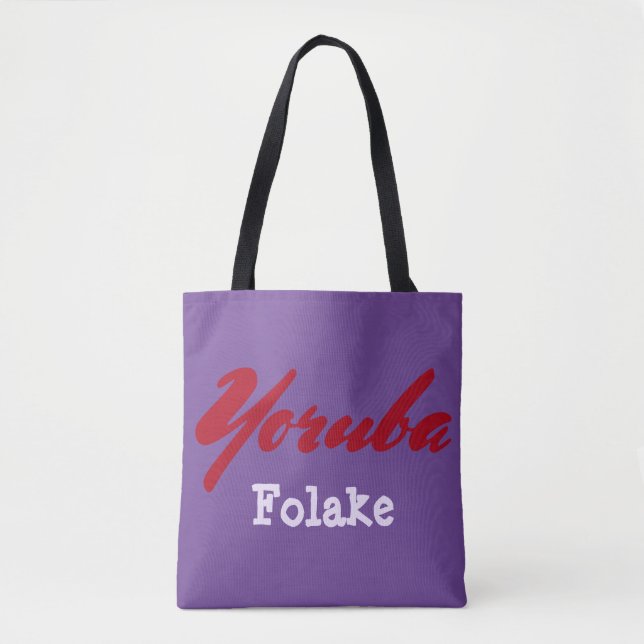 Bolso De Tela Púrpura de tribu Yoruba (Anverso)