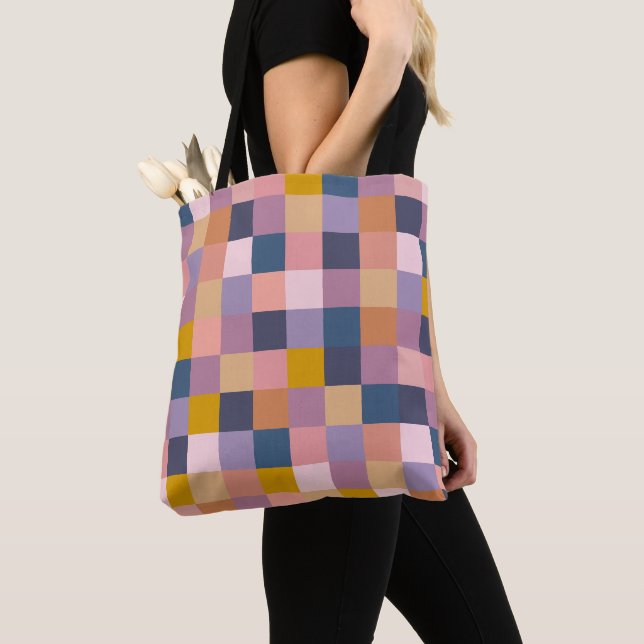 Bolso De Tela Púrpura geométrica de tierra geométrica de tablero (Detalle)