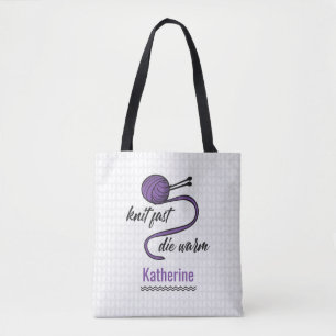 Bolso De Tela Púrpura Knit Fast, Muere Cálido