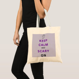 Bolso De Tela Púrpura mantener la calma y el miedo en la tienda