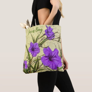 Bolso De Tela Púrpura Petunias cerradas