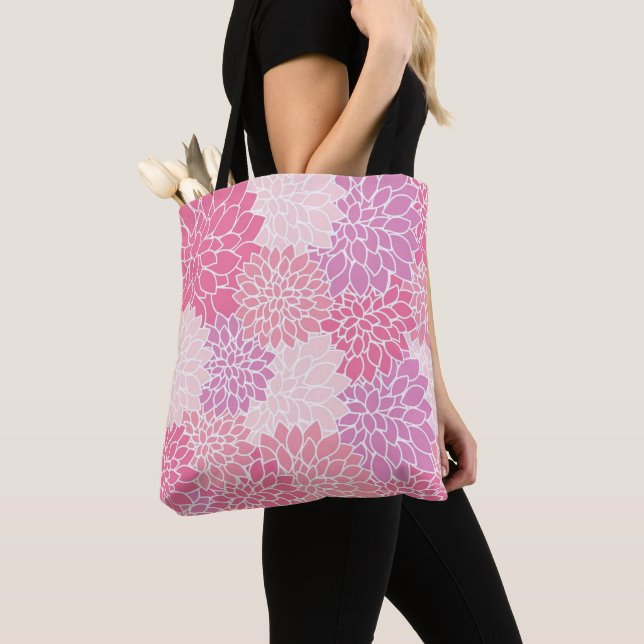 Bolso De Tela Púrpura rosa floral adorable (Detalle)