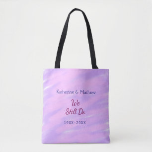 Bolso De Tela Púrpura rosa pastel Renovación de votos aniversari