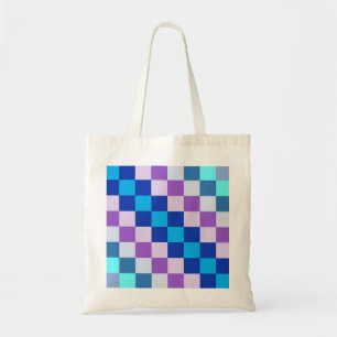 Bolso De Tela Púrpura y azul comprobada
