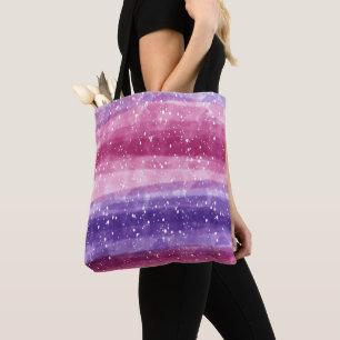 Bolso De Tela Púrpura y rosa afilados