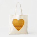 Bolso De Tela Purpurina Boda del corazón de oro<br><div class="desc">Esta es una hermosa bolsa de té para los amantes con la imagen de corazón purpurina de oro para boda y cualquier otra ocasión. Incluso se puede personalizar con tu nombre o logotipo.</div>