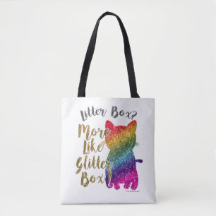 Bolso De Tela Purpurina Box Kitty