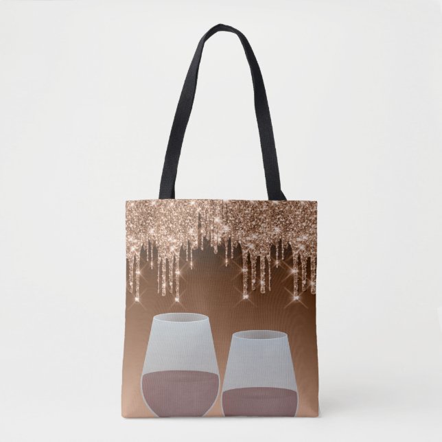 Bolso De Tela Purpurina Brown Drip Tote Bag (Anverso)