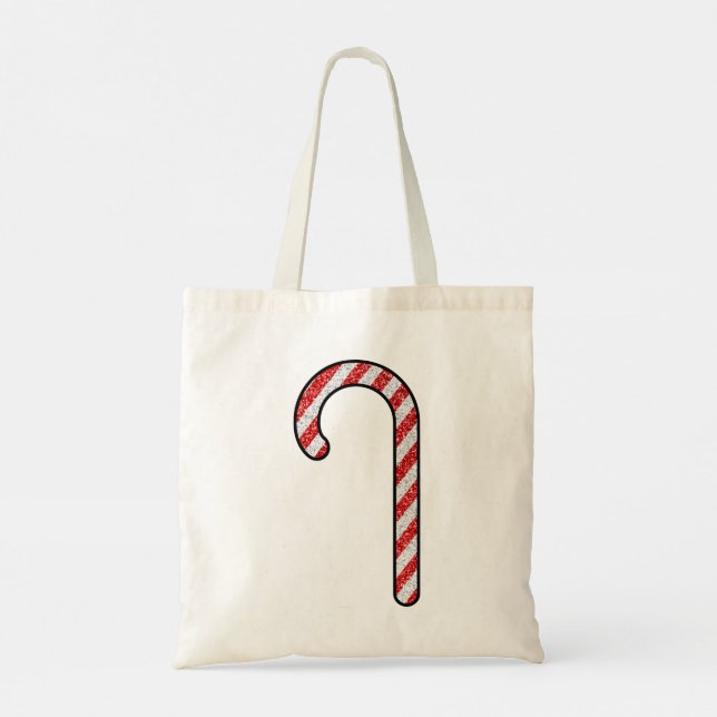 Bolso De Tela Purpurina Candy Cane (Reverso)