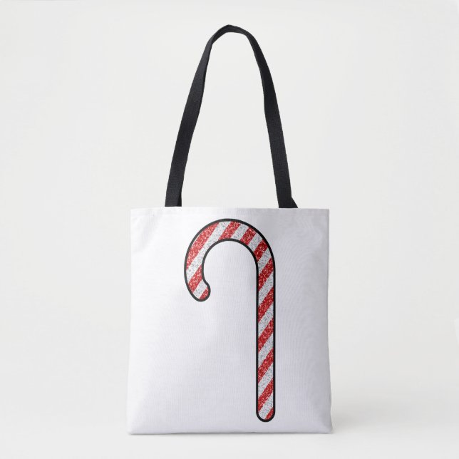 Bolso De Tela Purpurina Candy Cane (Anverso)