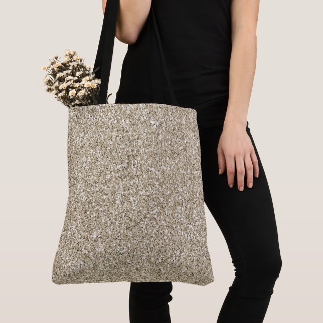 Bolso De Tela Purpurina Champagne Gold Glitzy (Detalle)