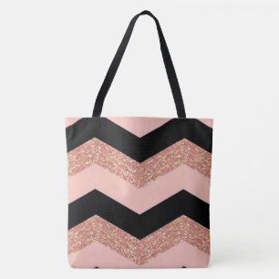 Bolso De Tela Purpurina Chevron