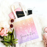 Bolso De Tela Purpurina colorido moderno paraliza nombre persona<br><div class="desc">Purpurina colorido moderno paraliza nombre personalizado</div>