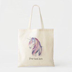 Bolso De Tela Purpurina de acuarela Unicorn