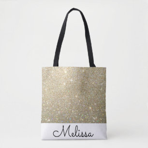 Bolso De Tela Purpurina de Faux Gold abstract personalizado