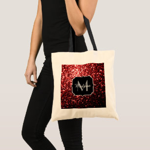 Bolso De Tela Purpurina de imitación rojo oscuro enciende glamou