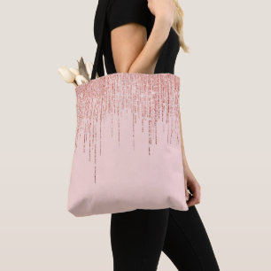 Bolso De Tela Purpurina de lujo Rosa Gold Sparkly