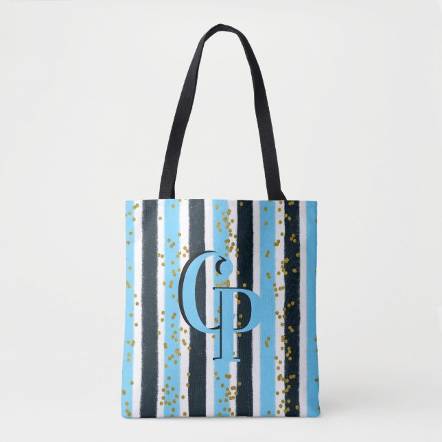 Bolso De Tela Purpurina de oro de banda azul de moda Monograma G (Anverso)