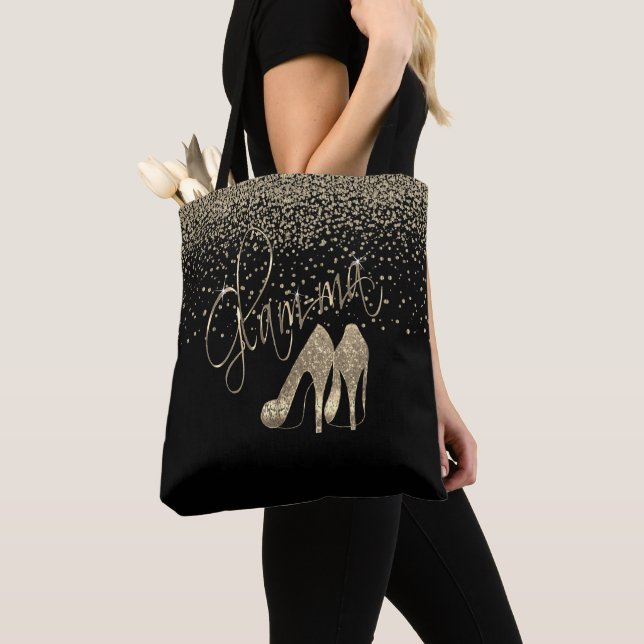 Bolso De Tela Purpurina de oro Glam-mamáes (Detalle)