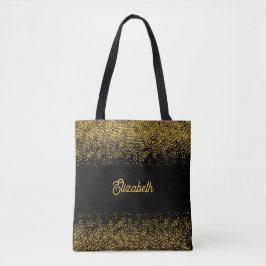 Bolso De Tela Purpurina de oro negro moderno personalizado