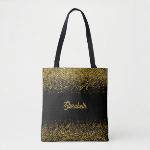 Bolso De Tela Purpurina de oro negro moderno personalizado