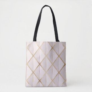 Bolso De Tela Purpurina de oro, patrón de rhombus geométrico.