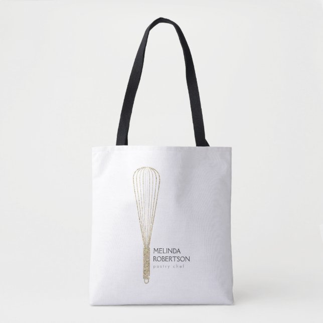 Bolso De Tela Purpurina de oro Whisk Bakery (Anverso)