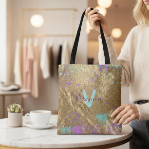 Bolso De Tela Purpurina de Relieve metalizado metálico de oro ar