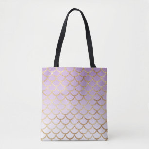 Bolso De Tela Purpurina de sirena morada de oro de Girona Lilac
