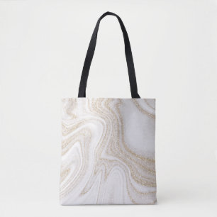 Bolso De Tela Purpurina dorado de mármol blanco de moda moderna
