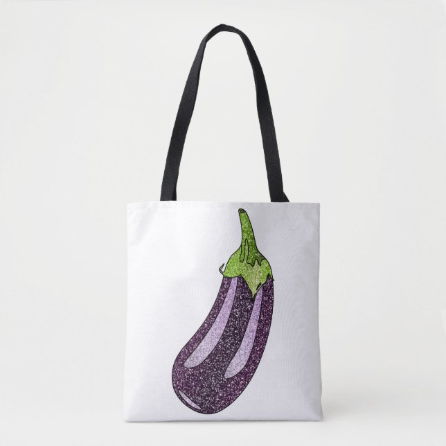 Bolso De Tela Purpurina Eggplant (Anverso)