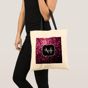 Bolso De Tela Purpurina fino y brillante rosa oscuro brillante b