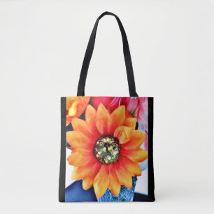Bolso De Tela Purpurina Girasol