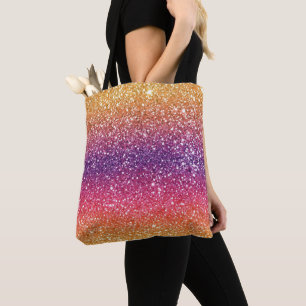 Bolso De Tela Purpurina Golden Purple Ombre