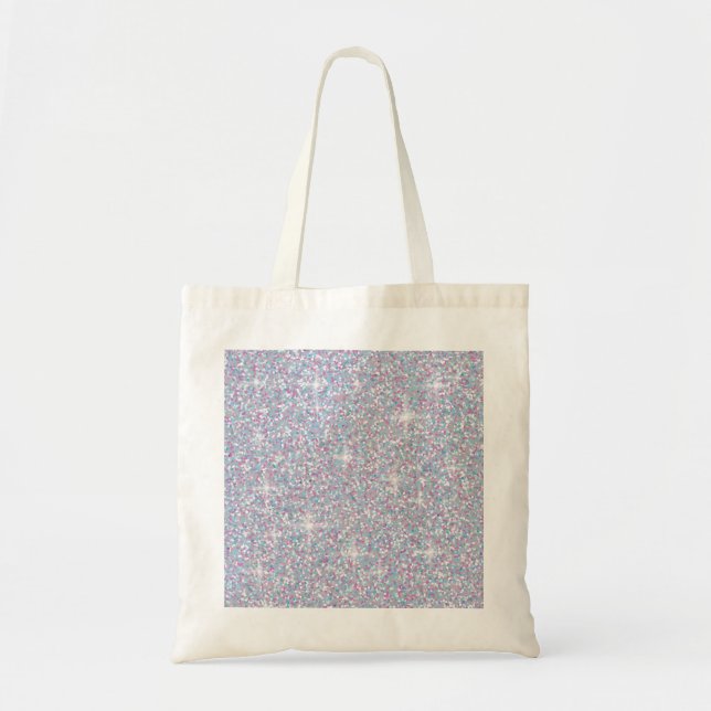 Bolso De Tela Purpurina iridiscente blanco (Frente)