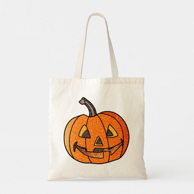 Bolso De Tela Purpurina Jack O'Lantern (Reverso)