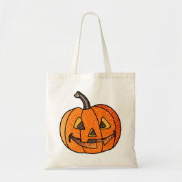 Bolso De Tela Purpurina Jack O'Lantern