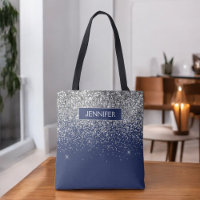 Purpurina Monograma de la Marina Blue Silver Glam