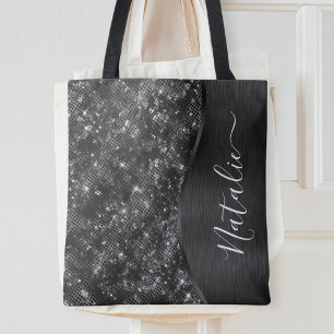 Bolso De Tela Purpurina negro metálico personalizado