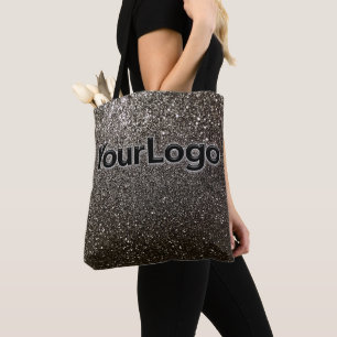 Bolso De Tela Purpurina negro Sparkle Glam Company logotipo come