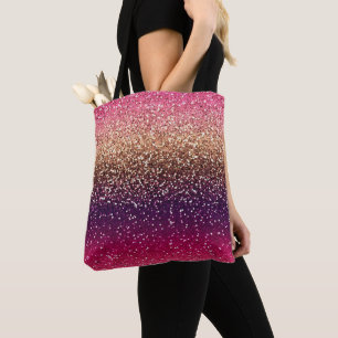 Bolso De Tela Purpurina Ombre Rosa Oro