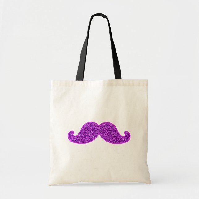Bolso De Tela Purpurina púrpura del bigote retro femenino de la (Frente)
