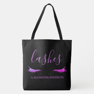 Bolso De Tela Purpurina púrpura y extensión de la Eyelash de esp