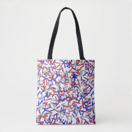 Bolso De Tela Purpurina Roja Blanca Azul Patriótica