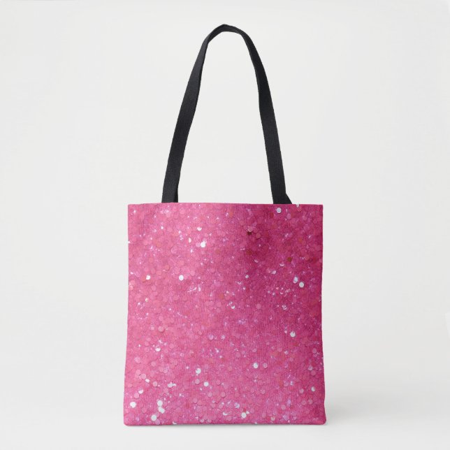 Bolso De Tela Purpurina rosa brillante (Anverso)