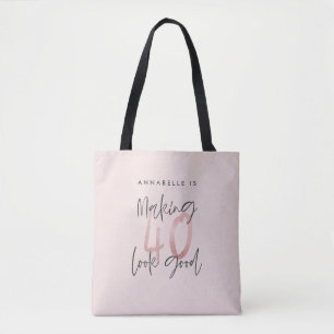 Bolso De Tela purpurina rosa brillante moderno con estilo 40 cum